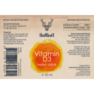 Heilkraft Vitamin D3 - 1000 IE/Tr. - 50ml