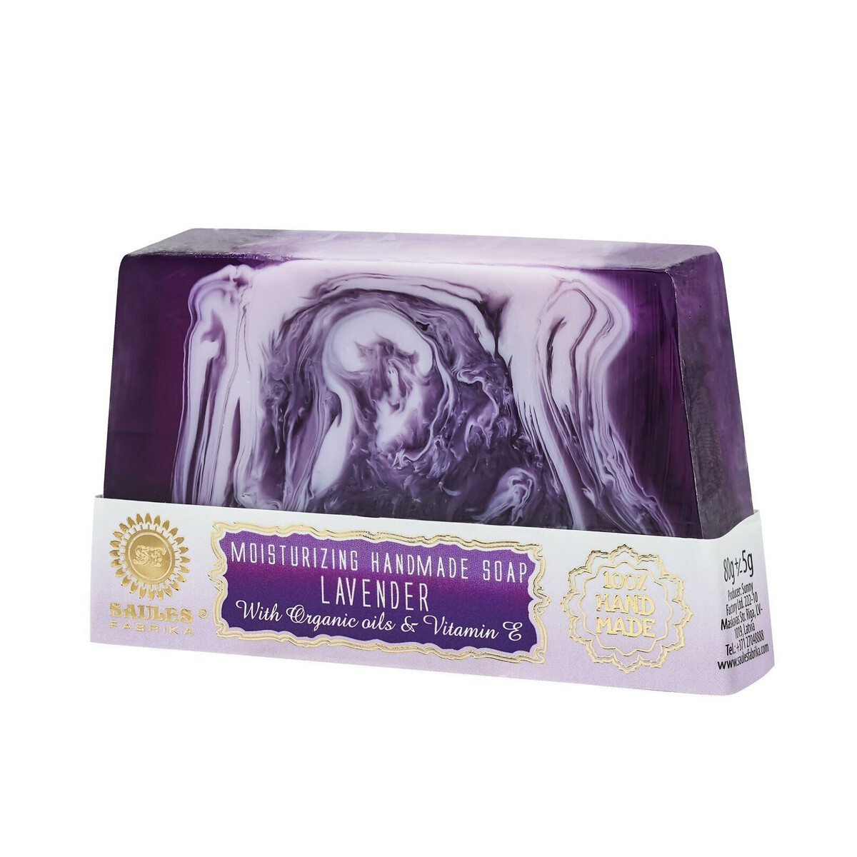 Saules Fabrika Seife 80g - Lavender box
