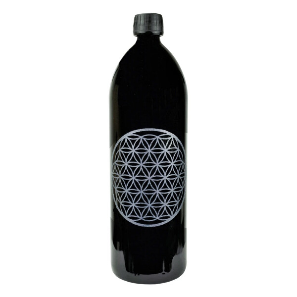 Bartelt natürliches Meerwasser 1 Liter - Mironglas (Gravur Lebensblume)