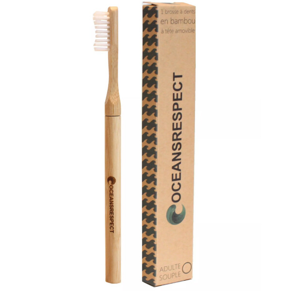 Oceanrespect Bambuszahnbürste mit auswechselbarem Kopf - weich