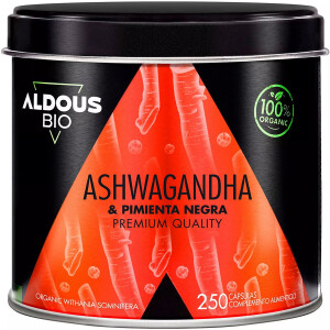 Aldous Bio Ashwagandha mit Bio-Schwarzpfeffer 250 Kapseln