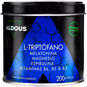 Aldous Bio L-Tryptophan mit Melatonin, Magnesium, Spirulina und Vitaminen - 200 Kapseln