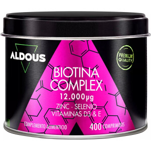 Aldous Bio Biotin mit Zink, Selen, Vitamin D3 und Vitamin E - 400 Tabletten