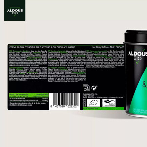 Aldous Bio Spirulina und Chlorella Aldous Bio 600 Tabletten