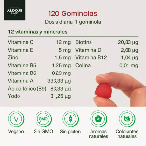 Aldous Bio Multivitamine für Kinder Erdbeergeschmack - 120 Gummibärchen