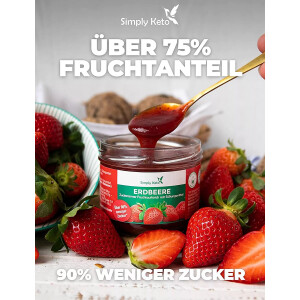 Simply Keto Erdbeer Fruchtaufstrich mit Erythrit 230g