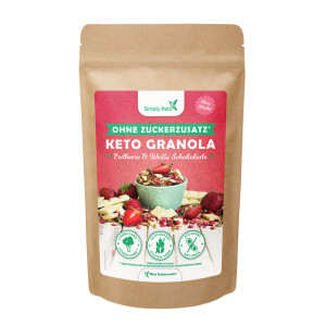 Simply Keto Erdbeere & Weiße Schokolade-Granola 500 g