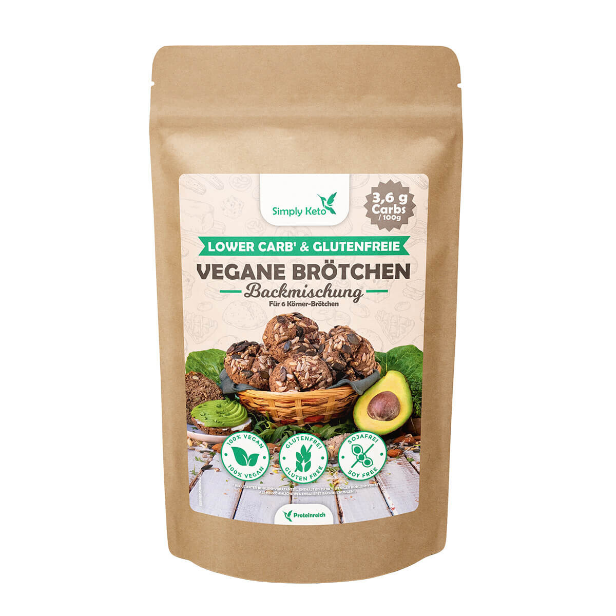 Simply Keto Vegane Low-Carb Brötchen Backmischung 335g