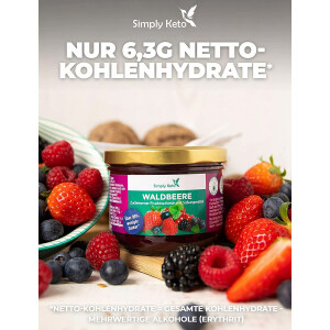 Simply Keto Waldbeer Fruchtaufstrich mit Erythrit 230 g