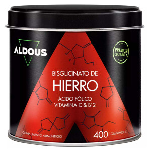 Aldous Bio Eisenpräparat 28 mg + Vitamin C, B12 und Folsäure - 400 Tabletten