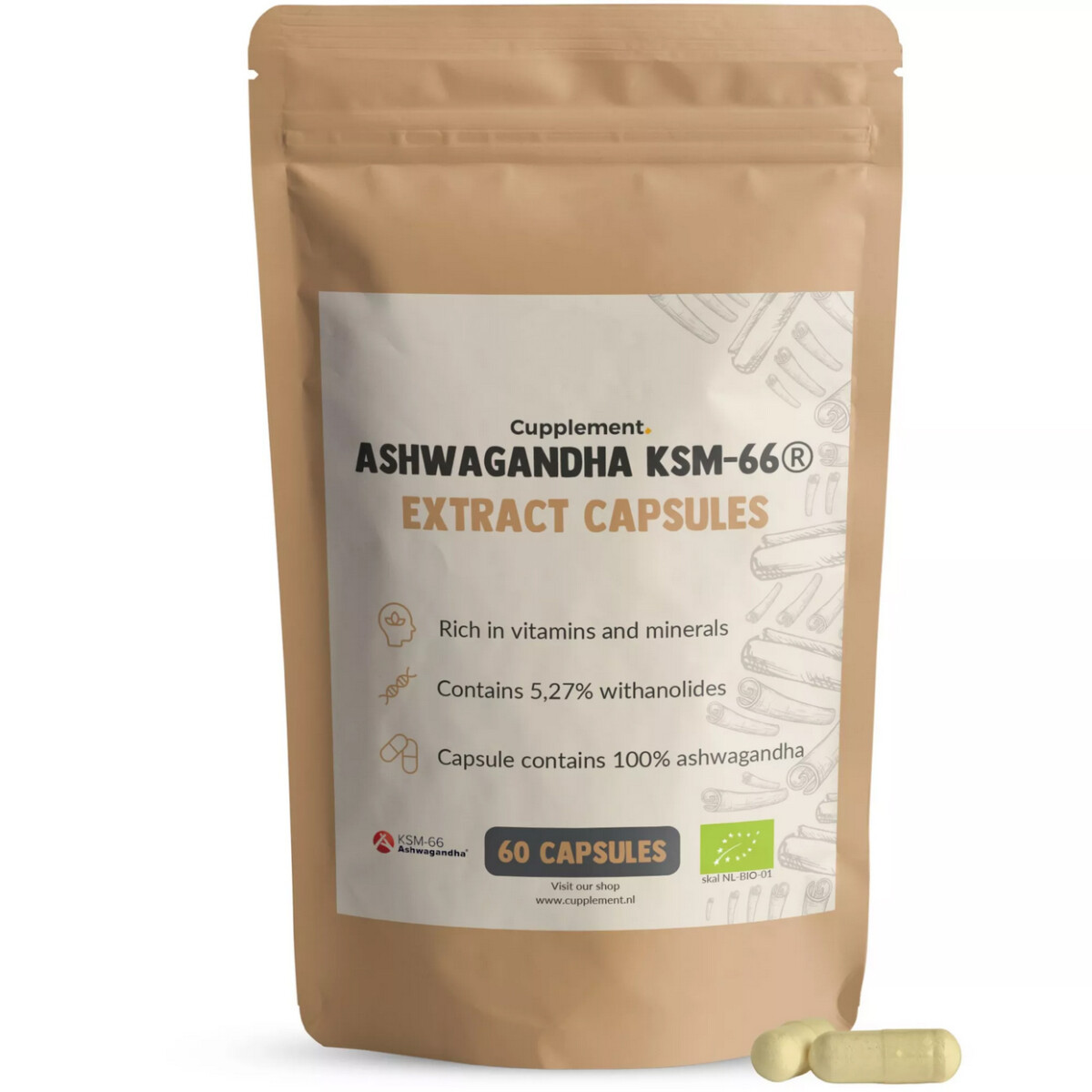 Cupplement - Ashwagandha KSM 66 - 60 Kapseln a 500mg