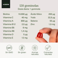 Aldous Bio Gummibärchen Biotin, Vitamine und Mineralien 120 Stück