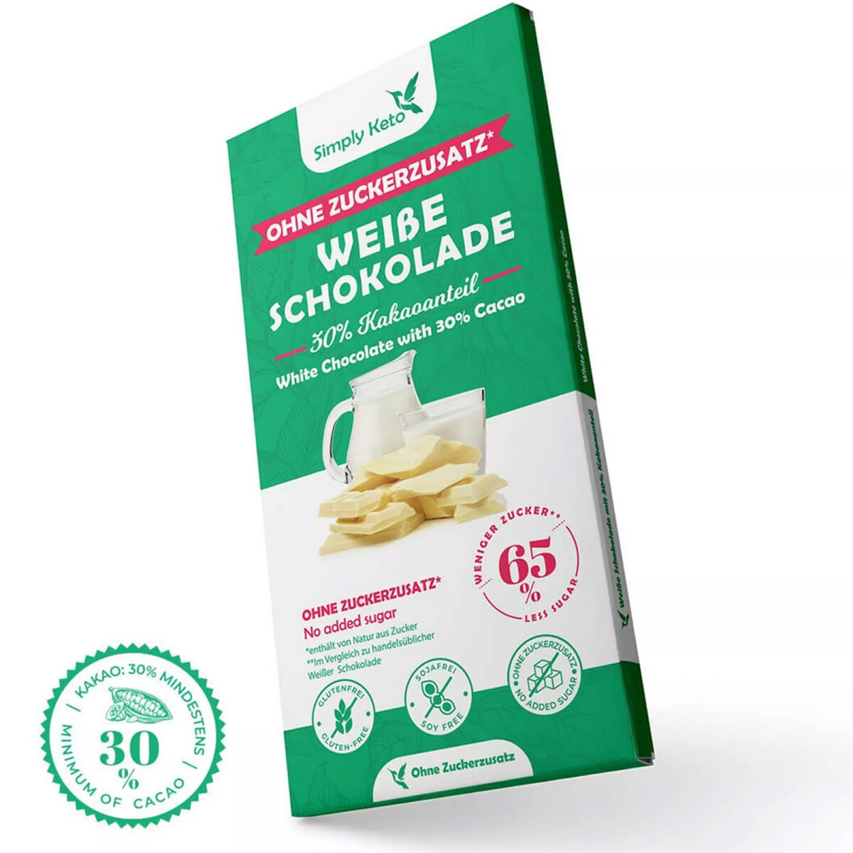 Simply Keto Zuckerreduzierte Weiße Schokolade 100g