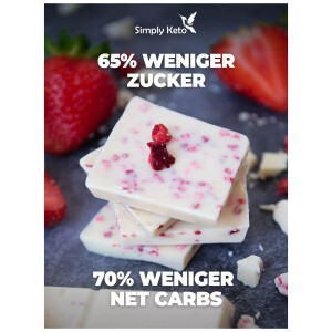 Simply Keto Zuckerreduzierte Weiße Schokolade mit Erdbeeren 125g