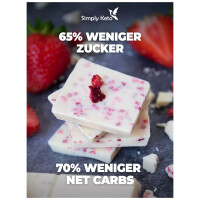 Simply Keto Zuckerreduzierte Weiße Schokolade mit Erdbeeren 125g