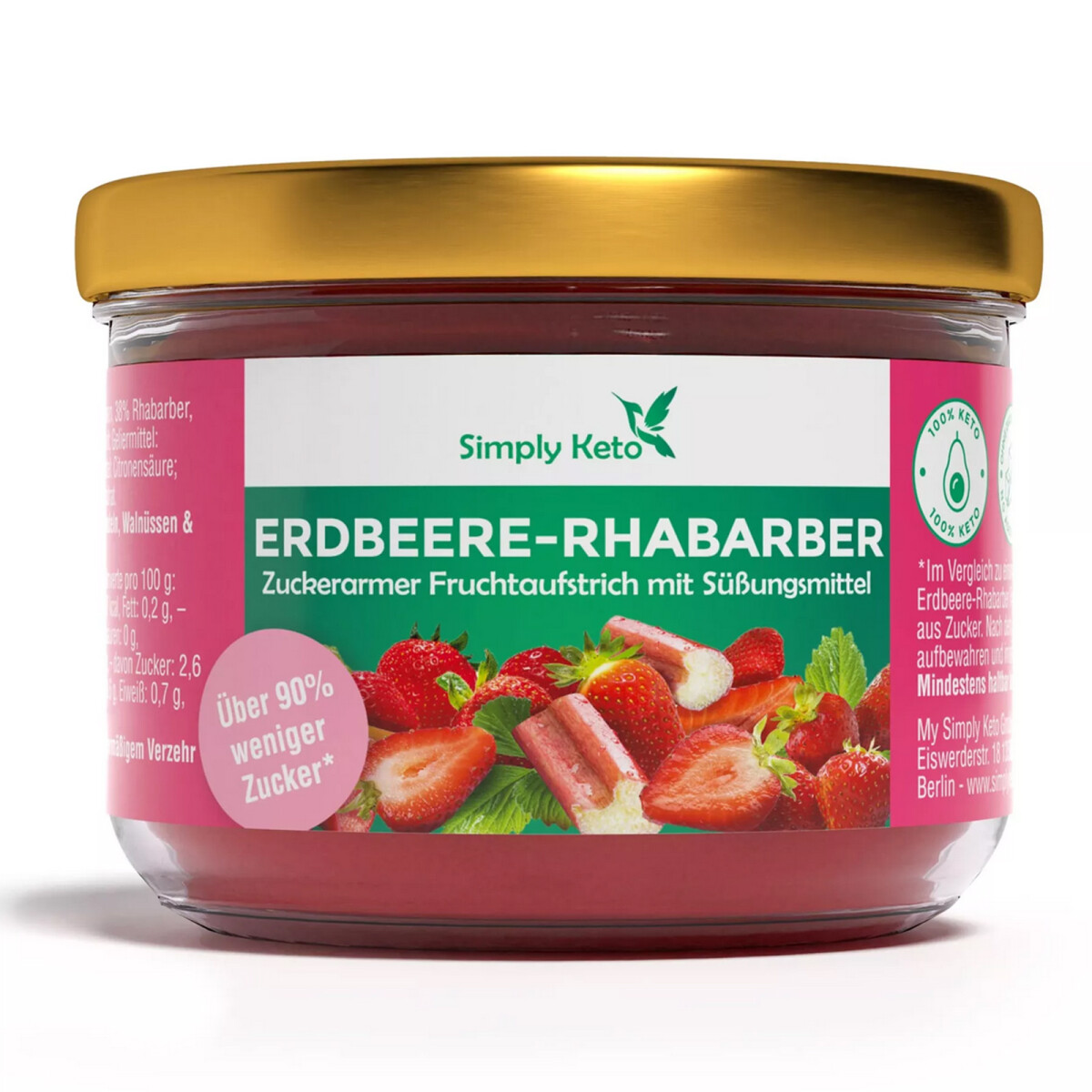 Simply Keto Erdbeer-Rhabarber Fruchtaufs box