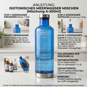 Meerkraft Wasserflasche mit isotonischer Messskala 800 ml - Rot