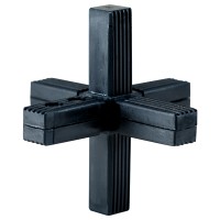 Alu-Stecksystem Kreuz mit 2 Abgängen - 25mm