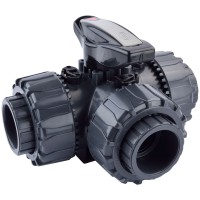 Fip PVC-U 3-Wege Kugelhahn 63mm, L-Bohrung