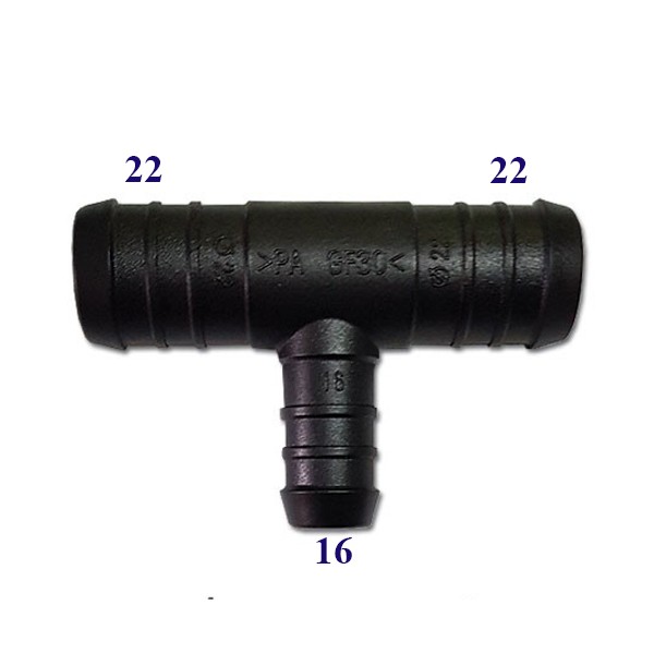 T-Stück Reduzierer 22 / 16 mm