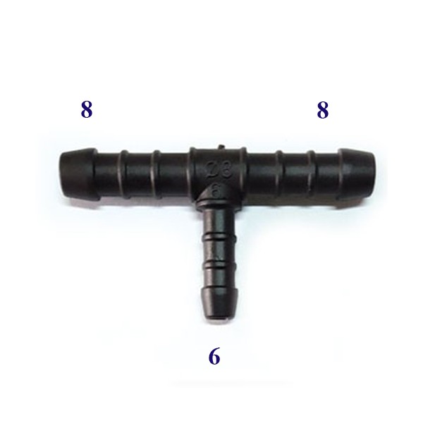 T-Stück Reduzierer 8 / 6 mm